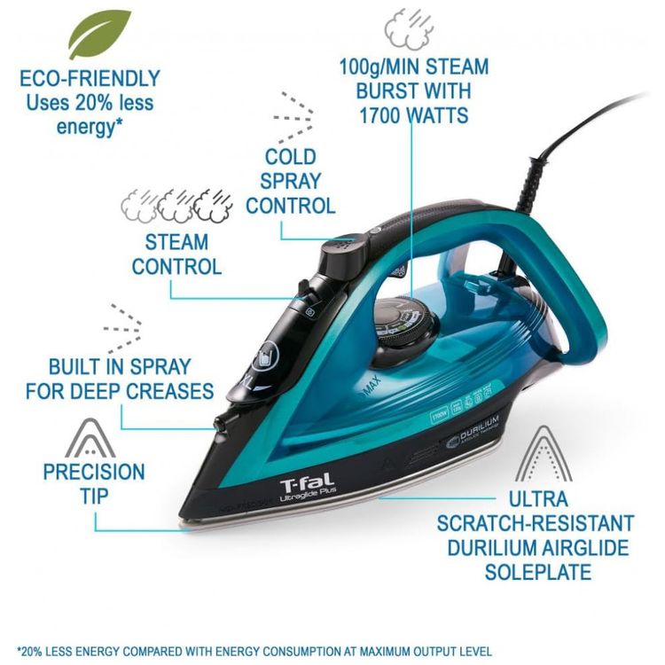 Ferro-de-Passar-a-Vapor-com-base-em-Durilium-1800W-110v-T-foto-1