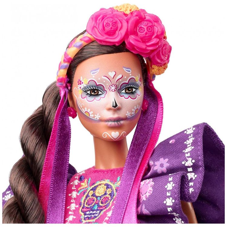 Dia-De-Muertos-com-Vestido-Tradicional-de-Babados-Coroa-de-foto-2