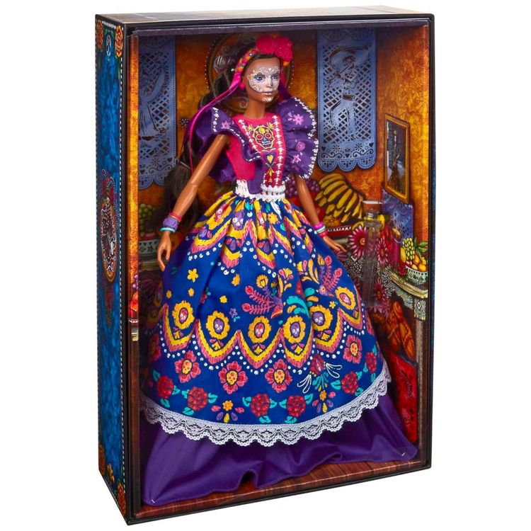 Dia-De-Muertos-com-Vestido-Tradicional-de-Babados-Coroa-de-foto-5