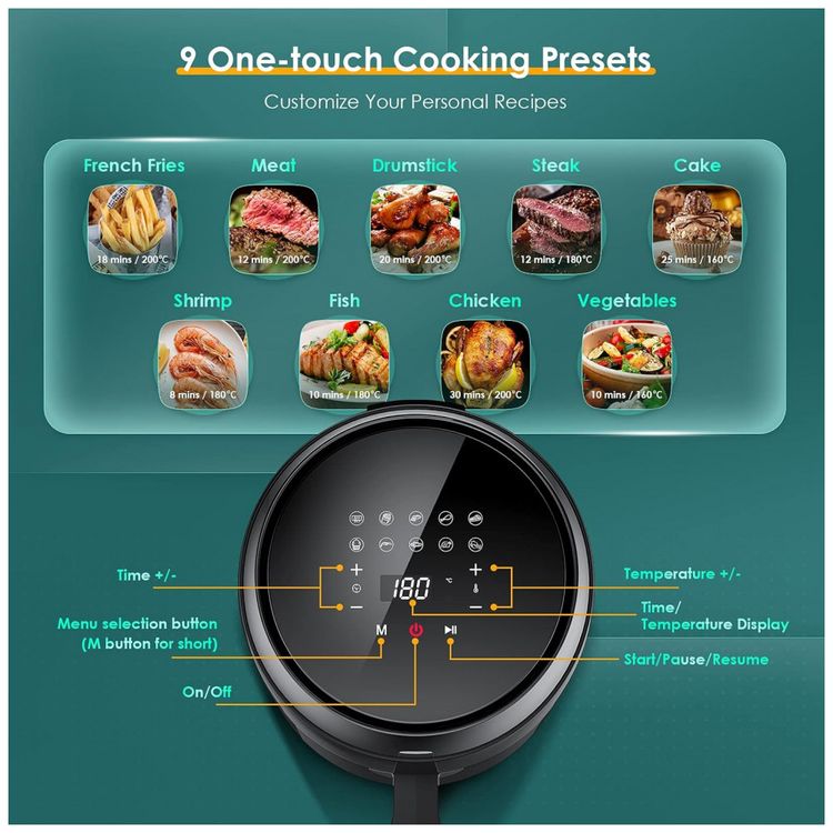 Fritadeira-Eletrica-AirFryer-4.5L-com-Painel-Digital-e-Cesto-foto-2