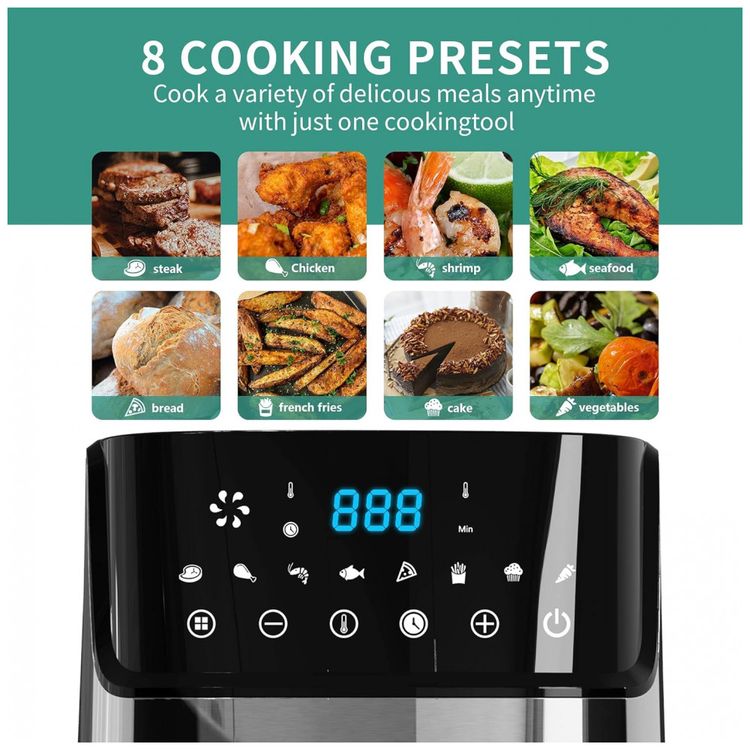 Fritadeira-Eletrica-AirFryer-7L-em-Aco-Inoxidavel-com-Painel-foto-1