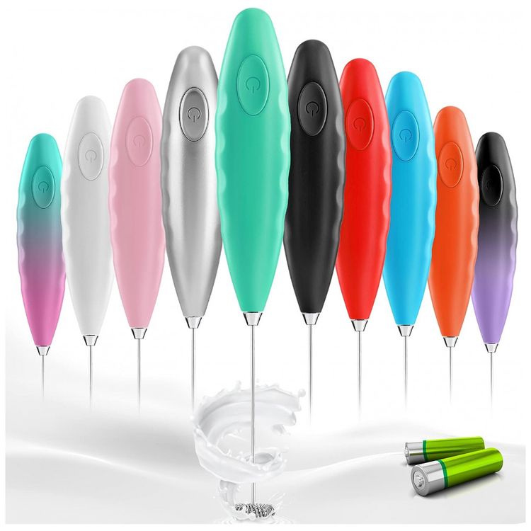 Espumador-Eletrico-de-Leite-em-Aco-Inoxidavel-a-Bateria-com-foto-0