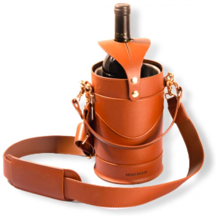 Porta-Garrafa-Termico-para-Vinho-em-Aco-Inoxidavel-com-Capa-foto-0
