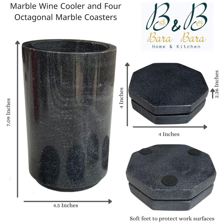 Porta-Garrafa-Termico-para-Vinho-em-Marmore-BARABARA-Preto-foto-5