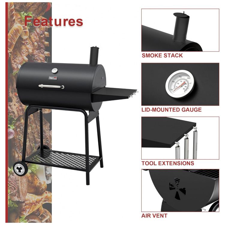 Churrasqueira-a-Carvao-com-Mesa-Lateral-Cor-ROYAL-GOURMET-foto-4