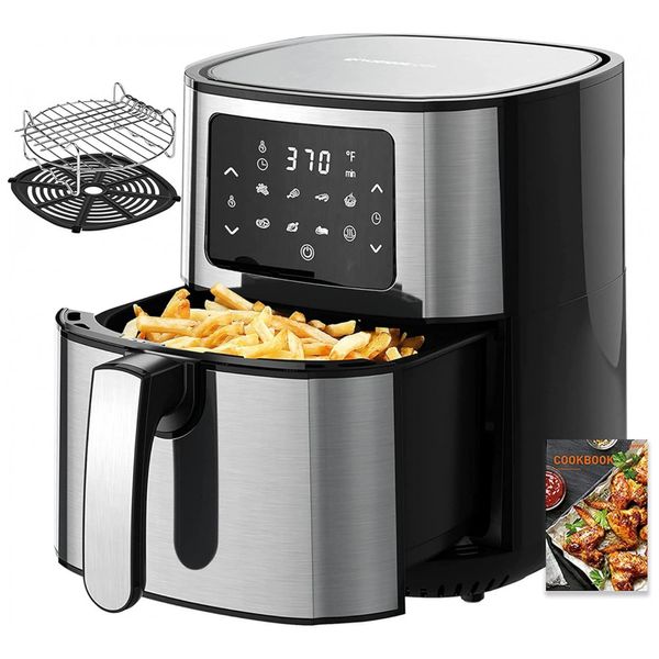 Fritadeira-Eletrica-AirFryer-5.8L-em-Aco-Inoxidavel-com-foto-0