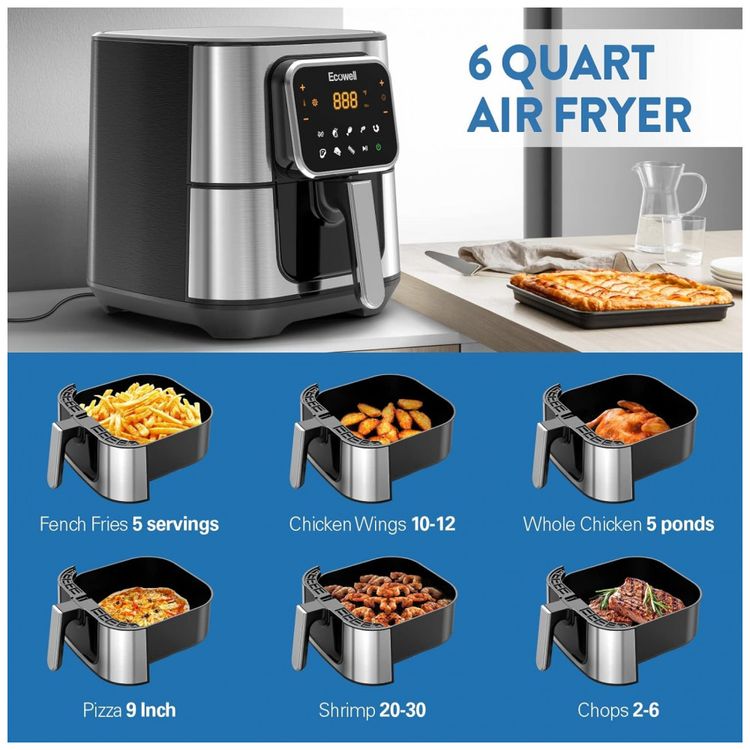 Fritadeira-Eletrica-AirFryer-6L-em-Aco-Inoxidavel-com-Painel-foto-1