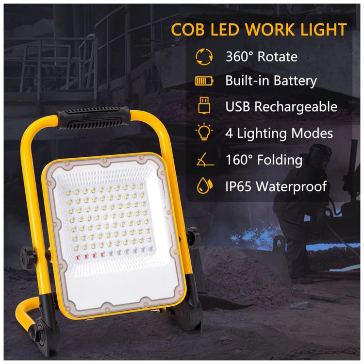 Luz-de-trabalho-LED-Portatil-50W-5000-Lumens-Recarregavel-foto-1