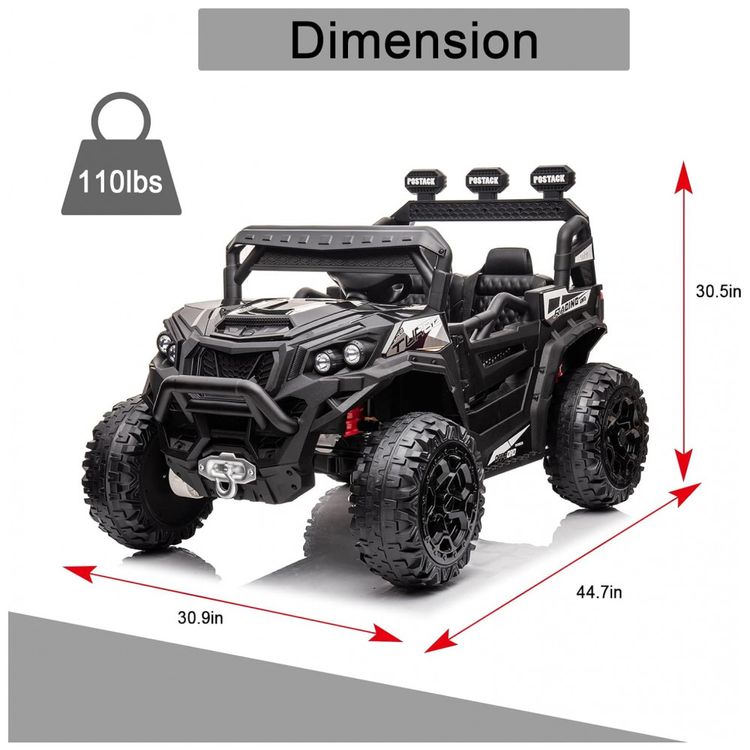 Carro-Eletrico-Infantil-a-Bateria-12V-2-Assentos-com-3-foto-3