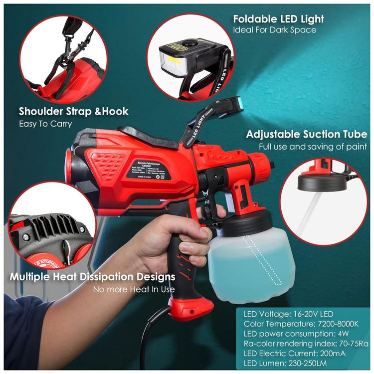 Pistola-de-Pintura-Pulverizadora-1.2L-com-4-Tamanhos-de-foto-2