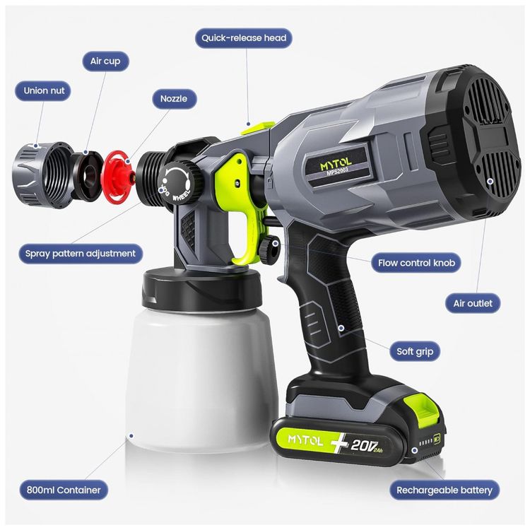 Pistola-de-Pintura-Pulverizadora-800mL-com-3-Modos-de-foto-2