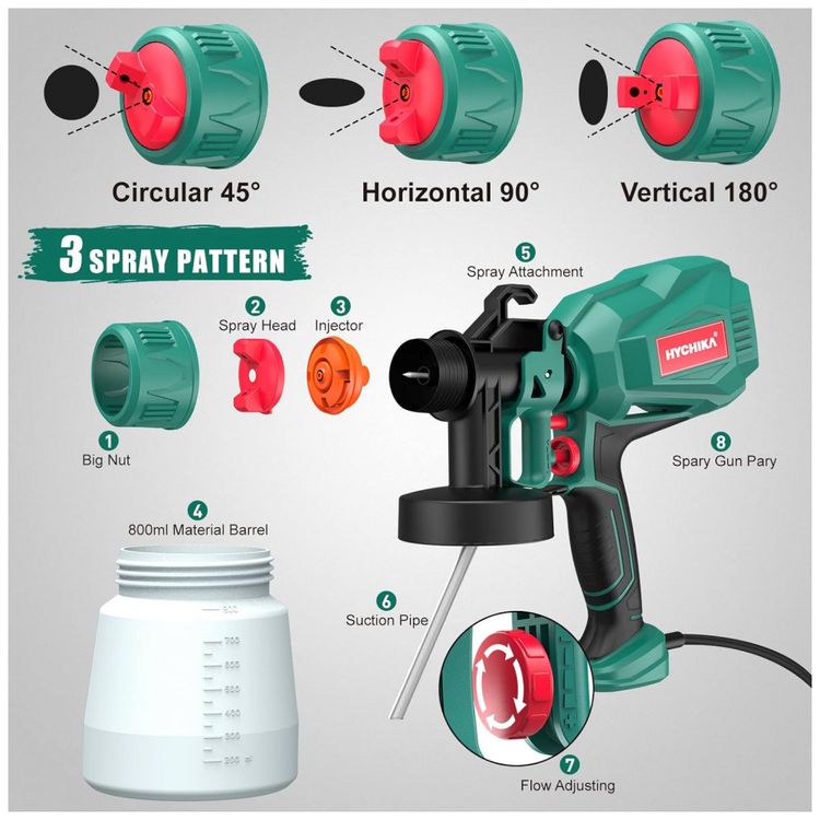 Pistola-de-Pintura-Pulverizadora-800mL-com-3-Tamanhos-de-foto-1