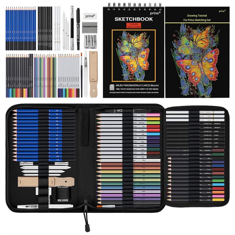 Kit-Lapis-de-Cor-Profissional-com-Estojo-pecas-Tintas-foto-0