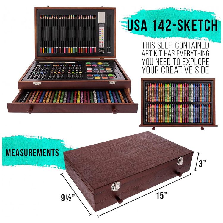 Kit-Lapis-de-Cor-Profissional-101-USA-com-Maleta-de-Madeira-foto-2