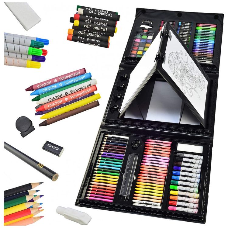 Kit-Lapis-de-Cor-Profissional-com-Estojo-185-pecas-Tintas-foto-0