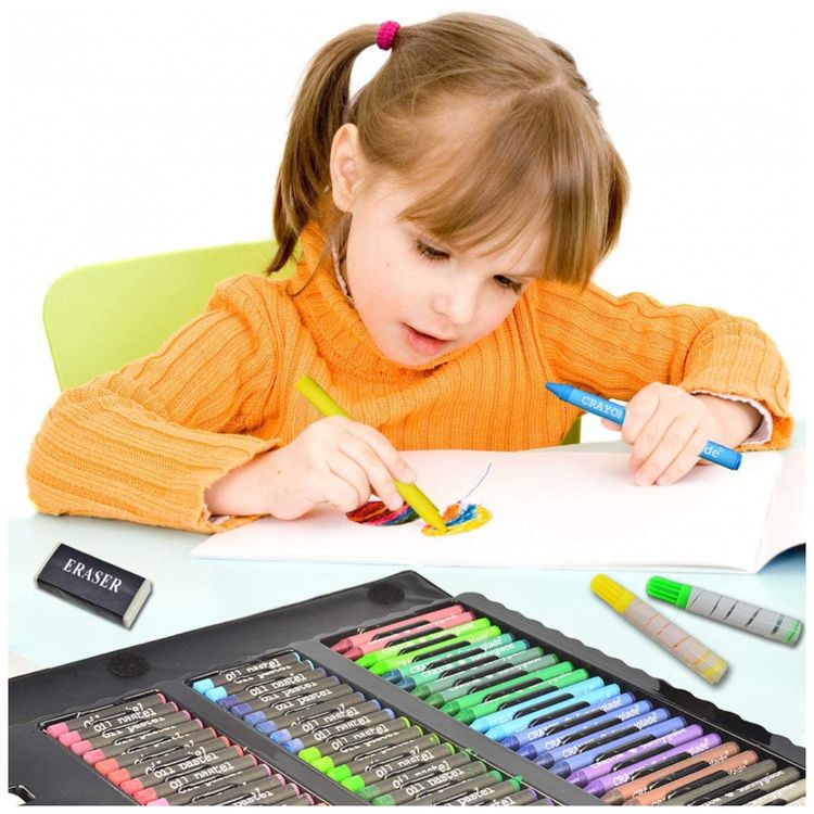 Kit-Lapis-de-Cor-Profissional-com-Estojo-185-pecas-Tintas-foto-1