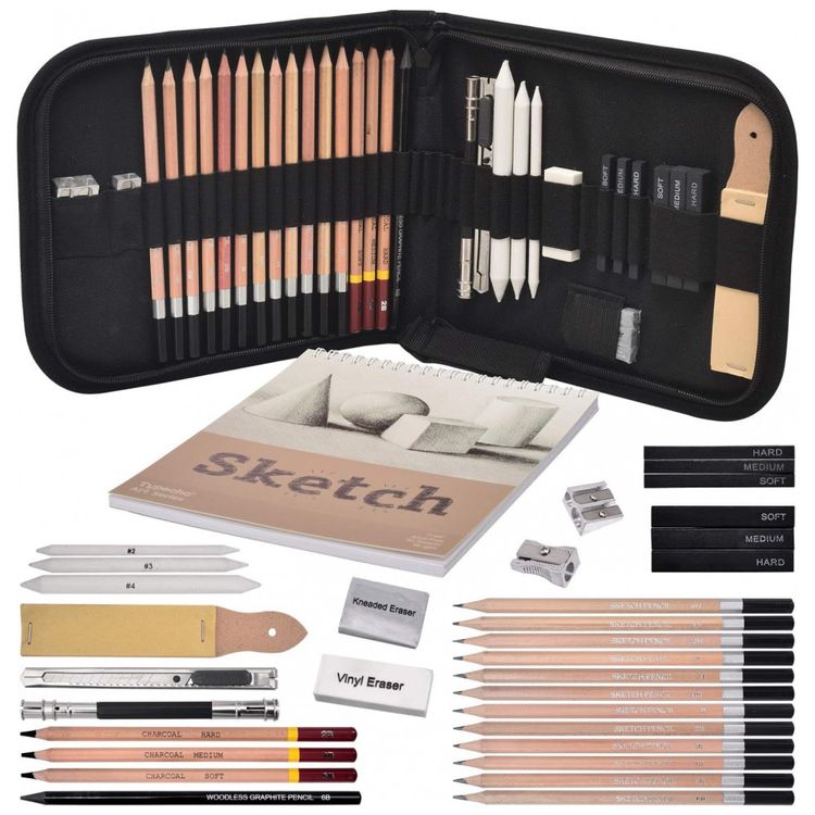 Kit-Lapis-de-Cor-Profissional-Sketching-com-Estojo-33-pecas-foto-0