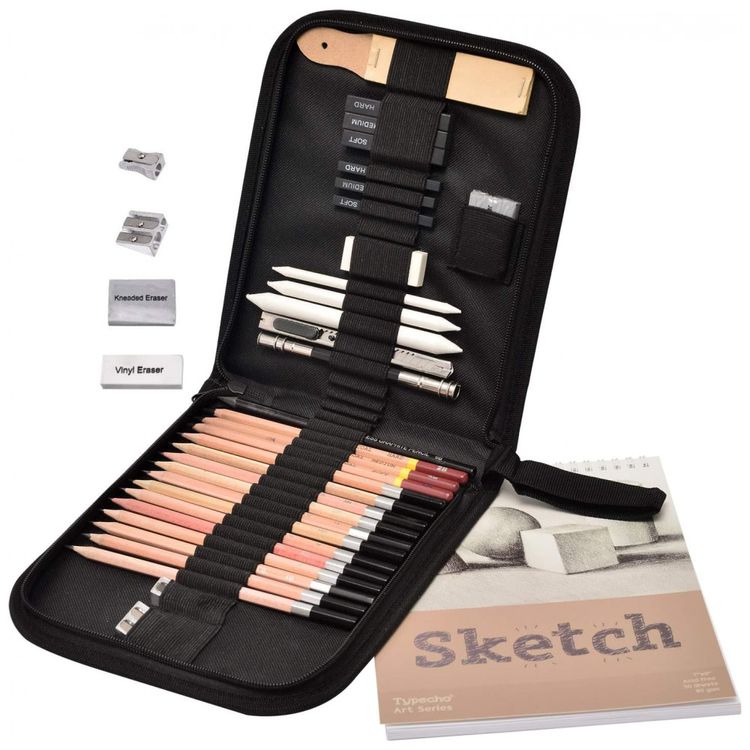 Kit-Lapis-de-Cor-Profissional-Sketching-com-Estojo-33-pecas-foto-1