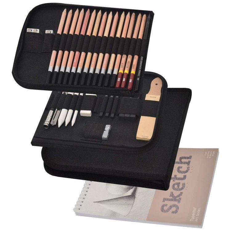 Kit-Lapis-de-Cor-Profissional-Sketching-com-Estojo-33-pecas-foto-3