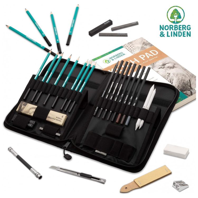 Kit-Lapis-de-Cor-Profissional-com-Estojo-27-pecas-Tintas-foto-2