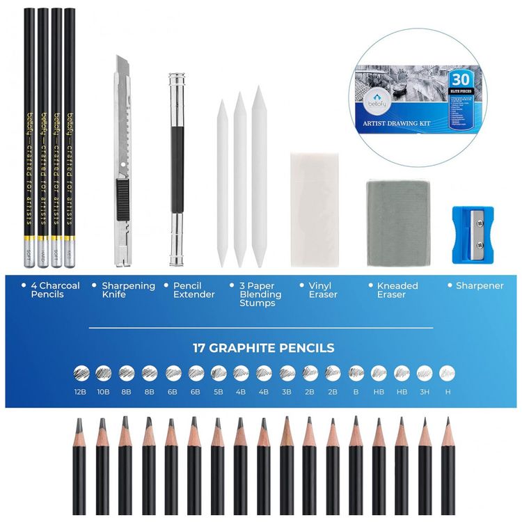 Kit-Lapis-de-Cor-Profissional-com-Estojo-30-pecas-Tintas-foto-1
