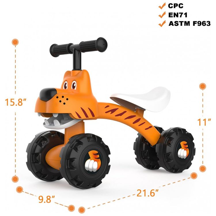 Bicicleta-sem-Pedal-Infantil-Tigre-com-4-Rodas-para-Criancas-foto-2