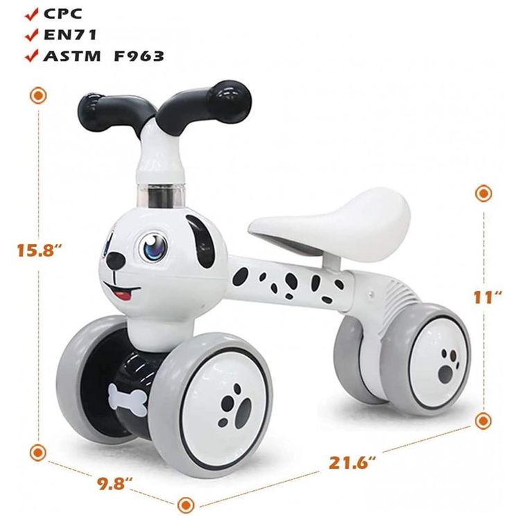 Bicicleta-sem-Pedal-Infantil-Dalmata-com-4-Rodas-para-foto-5