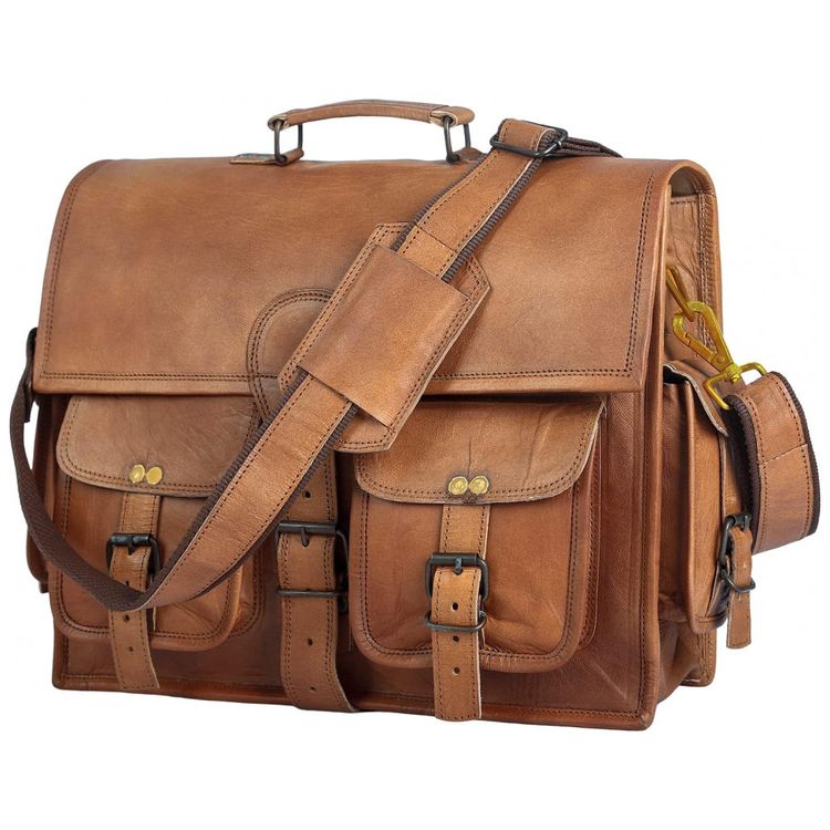 Bolsa-Maleta-de-Couro-Masculina-para-Laptop-CRAFAT-Marrom-foto-1