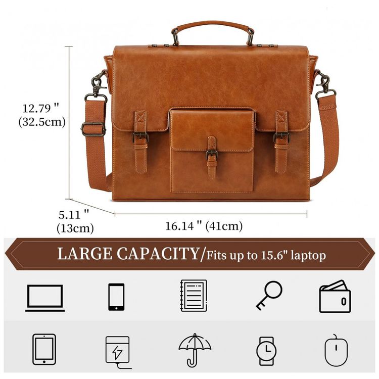 Bolsa-Maleta-de-Couro-Sintetico-Unissex-para-Laptop-KTMOUW-foto-4