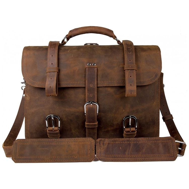 Bolsa-Maleta-de-Couro-Unissex-para-Laptop-AUGUS-Marrom-foto-1