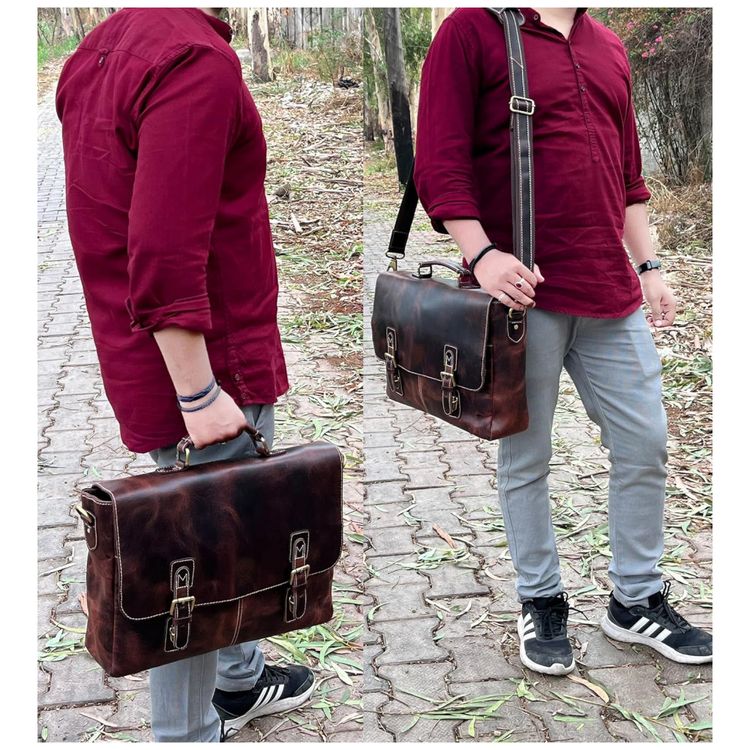 Bolsa-Maleta-Couro-de-Bufalo-Unissex-para-Laptop-RUSTIC-foto-5