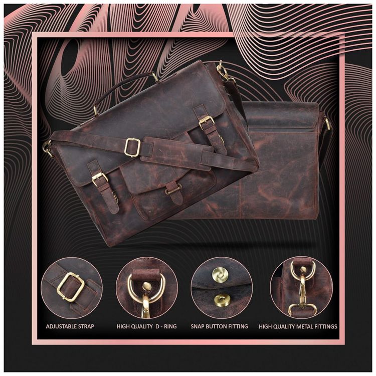Bolsa-Maleta-de-Couro-Unissex-para-Laptop-ESTALON-Marrom-foto-2