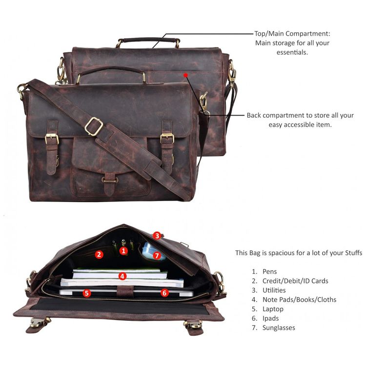 Bolsa-Maleta-de-Couro-Unissex-para-Laptop-ESTALON-Marrom-foto-4