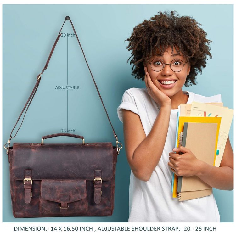 Bolsa-Maleta-de-Couro-Unissex-para-Laptop-ESTALON-Marrom-foto-5