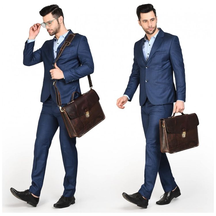 Bolsa-Maleta-de-Couro-Unissex-para-Laptop-LUXEORIA-Marrom-foto-1