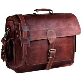 Bolsa-Maleta-de-Couro-Unissex-para-Laptop-HULSH-Marrom-foto-0