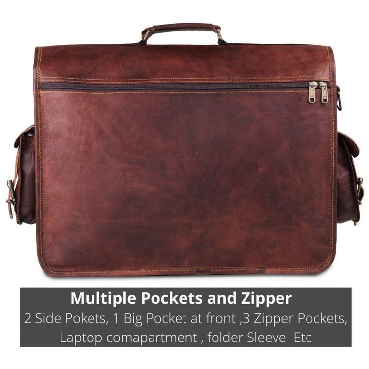 Bolsa-Maleta-de-Couro-Unissex-para-Laptop-HULSH-Marrom-foto-5