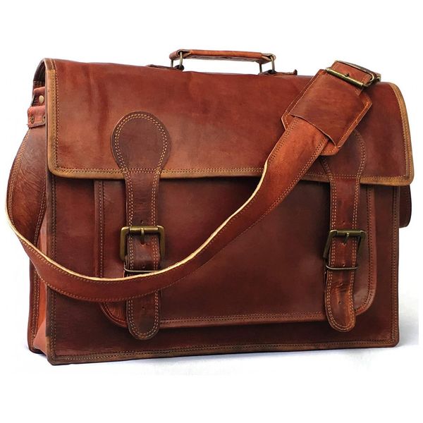 Bolsa-Maleta-de-Couro-Unissex-para-Laptop-CUERO-Marrom-foto-0