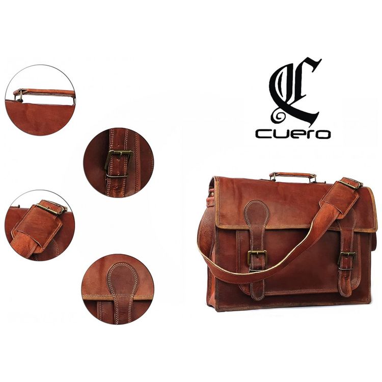 Bolsa-Maleta-de-Couro-Unissex-para-Laptop-CUERO-Marrom-foto-1