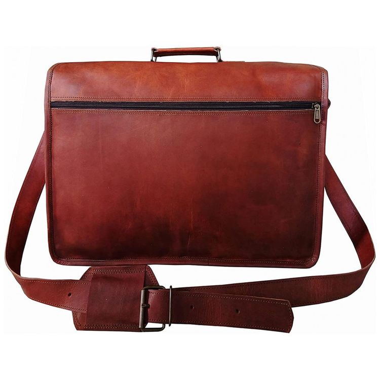 Bolsa-Maleta-de-Couro-Unissex-para-Laptop-CUERO-Marrom-foto-2