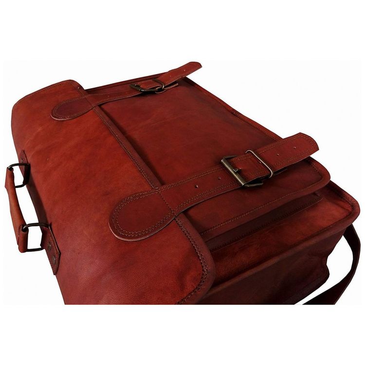 Bolsa-Maleta-de-Couro-Unissex-para-Laptop-CUERO-Marrom-foto-3