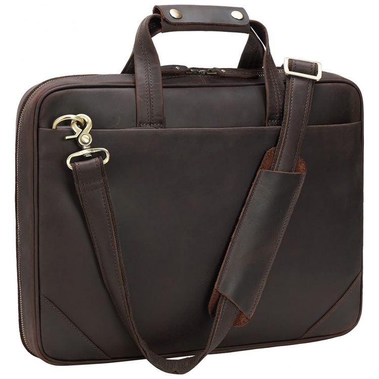 Bolsa-Maleta-de-Couro-Unissex-para-Laptop-MASA-KAWA-Marrom-foto-0