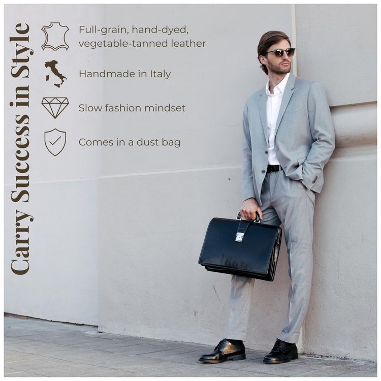 Bolsa-Maleta-de-Couro-Masculina-para-Laptop-Brilhante-TIME-foto-1