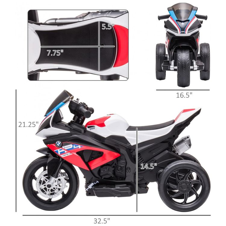 Moto-Eletrica-Infantil-BMW-a-Bateria-6V-3-Rodas-com-Sons-e-foto-2