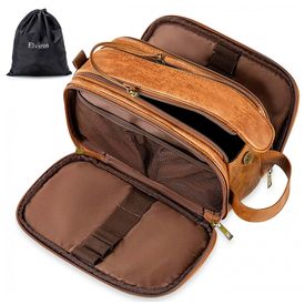 Necessaire-Masculina-de-Couro-ELVIROS-Marrom-Claro-foto-0