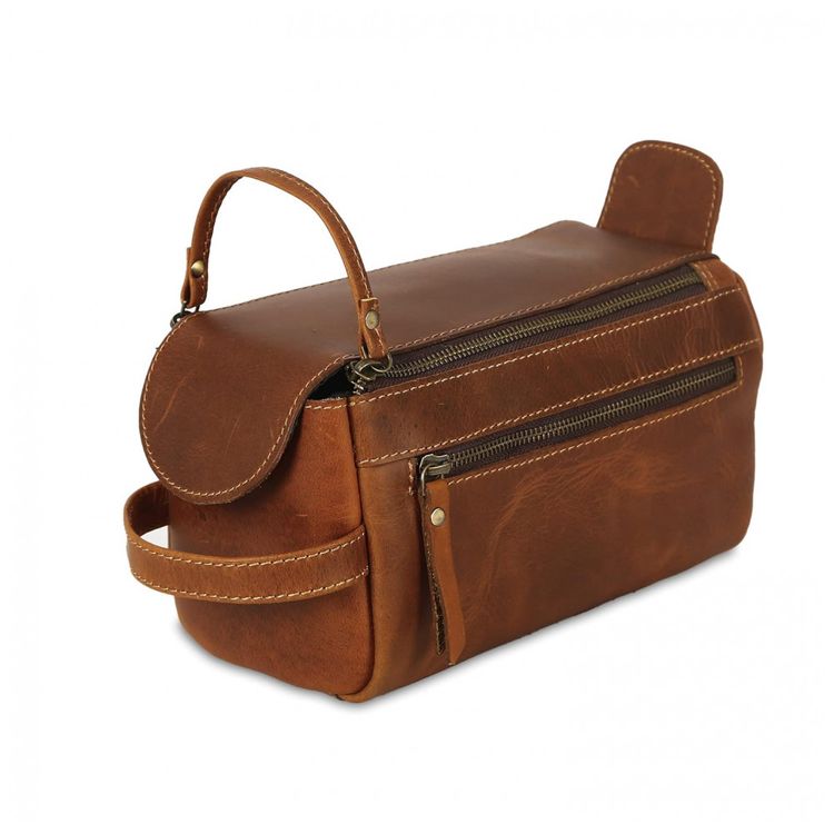 Necessaire-Masculina-de-Couro-Alaranjado-KOMALC-Marrom-foto-0