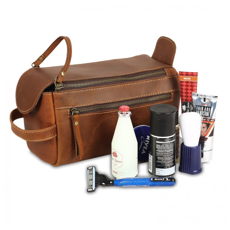 Necessaire-Masculina-de-Couro-Alaranjado-KOMALC-Marrom-foto-1