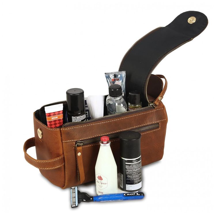 Necessaire-Masculina-de-Couro-Alaranjado-KOMALC-Marrom-foto-2