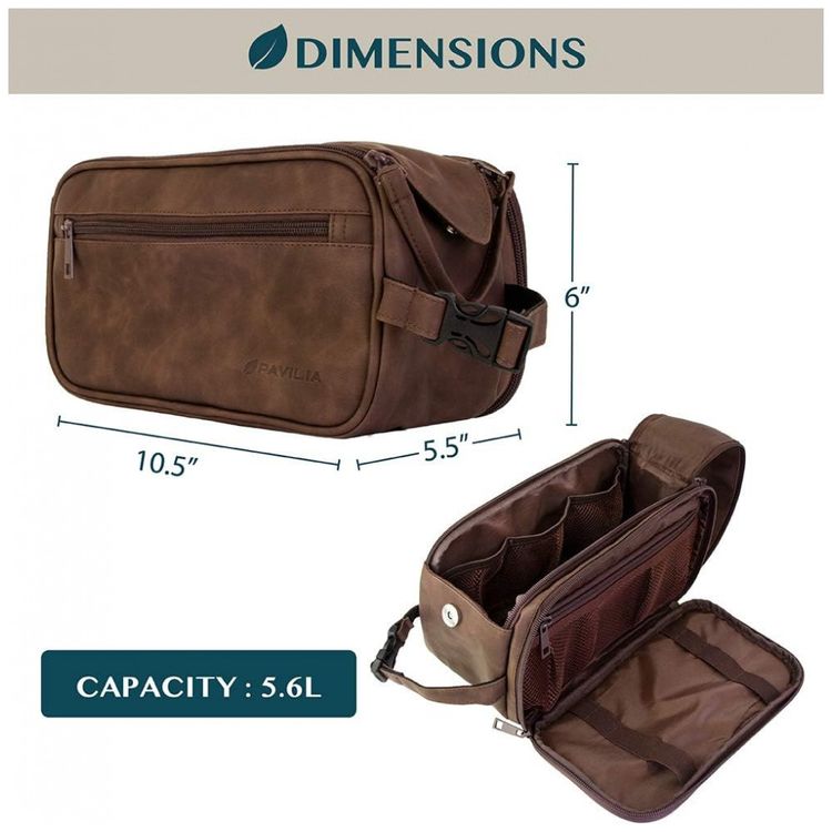 Necessaire-Masculina-de-Couro-PAVILIA-Marrom-Escuro-foto-3
