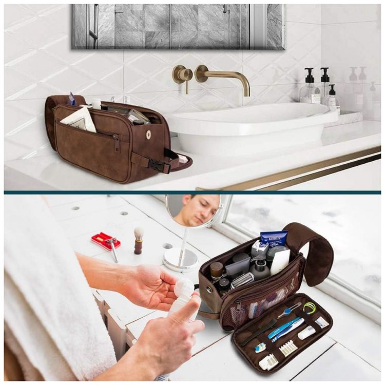Necessaire-Masculina-de-Couro-PAVILIA-Marrom-Escuro-foto-4